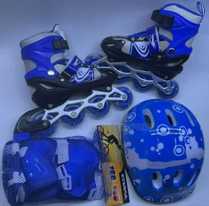 Kids Skate Shoes - In Blue and Red Complete Set