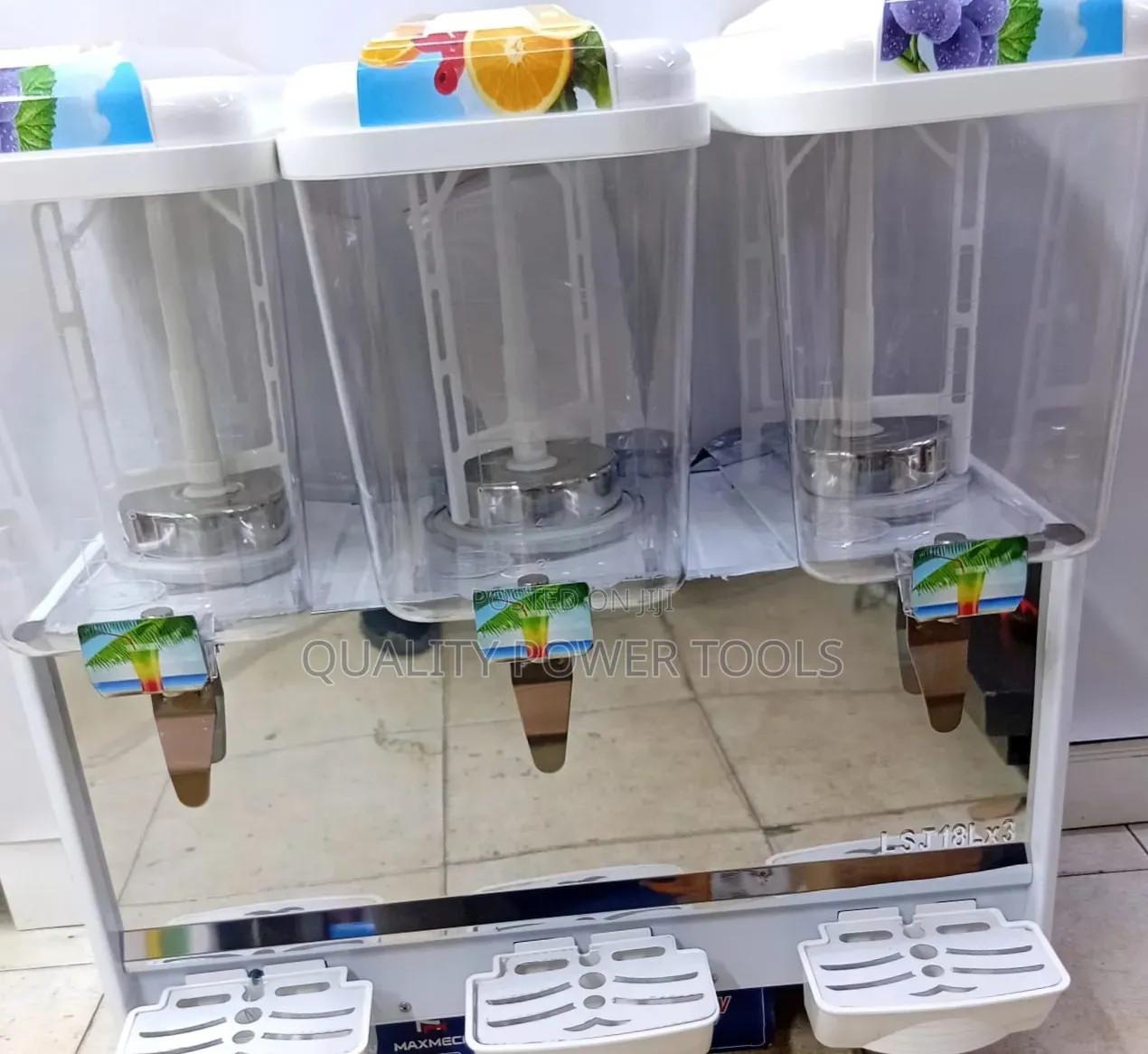 Commercial 3-Tank Electric Juice Dispenser and Cooler