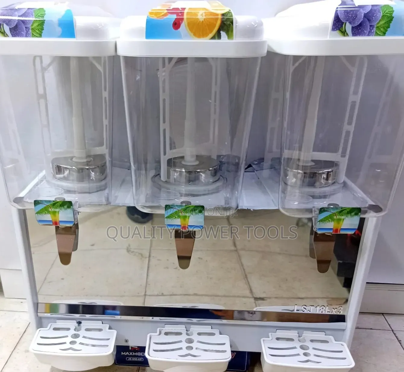 Commercial 3-Tank Electric Juice Dispenser and Cooler