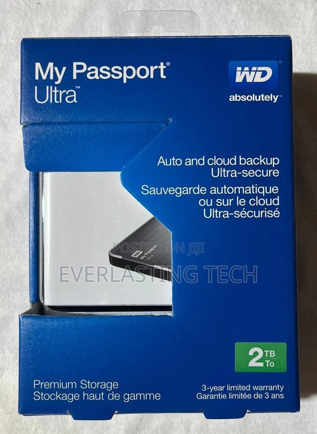 WD 2TB Black My Passport Ultra Portable External Hard Drive - main view