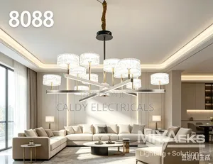 Modern Ceiling Chandelier 12 Heads Body Silver