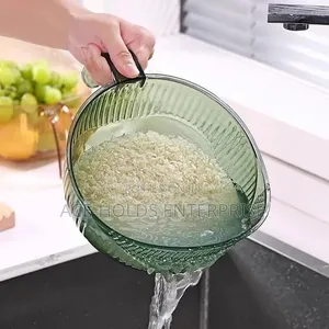Colander/Rice Drainer - Clear, Transparent Green and Transparent Grey