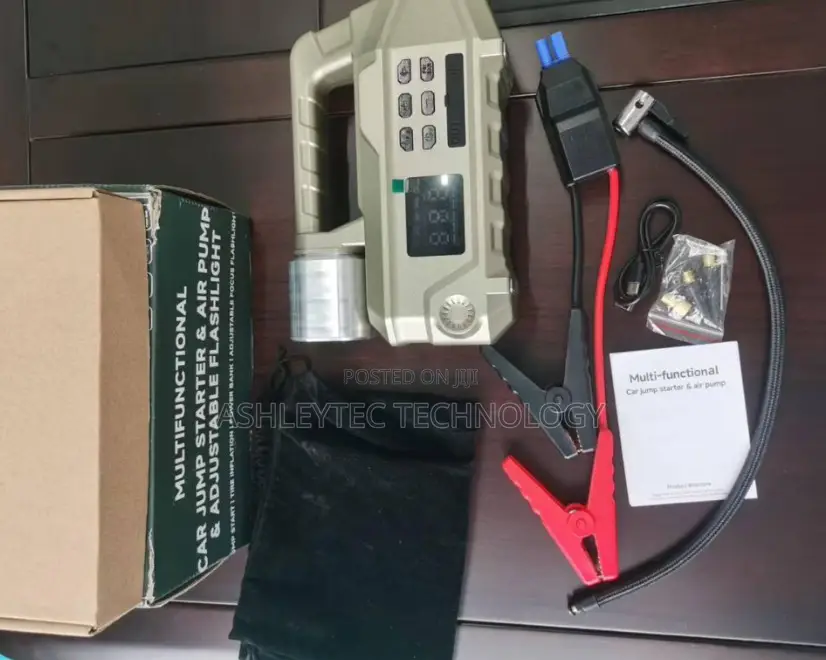 Car Jump Starter + Digital Air Compressor – Emergency Power Pack