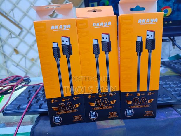 USB Type-C Fast Charger Cable AKAYA AK-C77 6A Sync Lead Data Cable - thumbnail 2