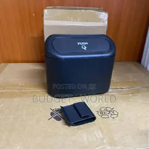 Portable Push Lid Car Waste Bin – Leakproof Interior Organizer