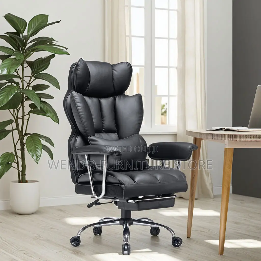Office Chairs; Executive Leather Office Seat With Butterfly Backrest