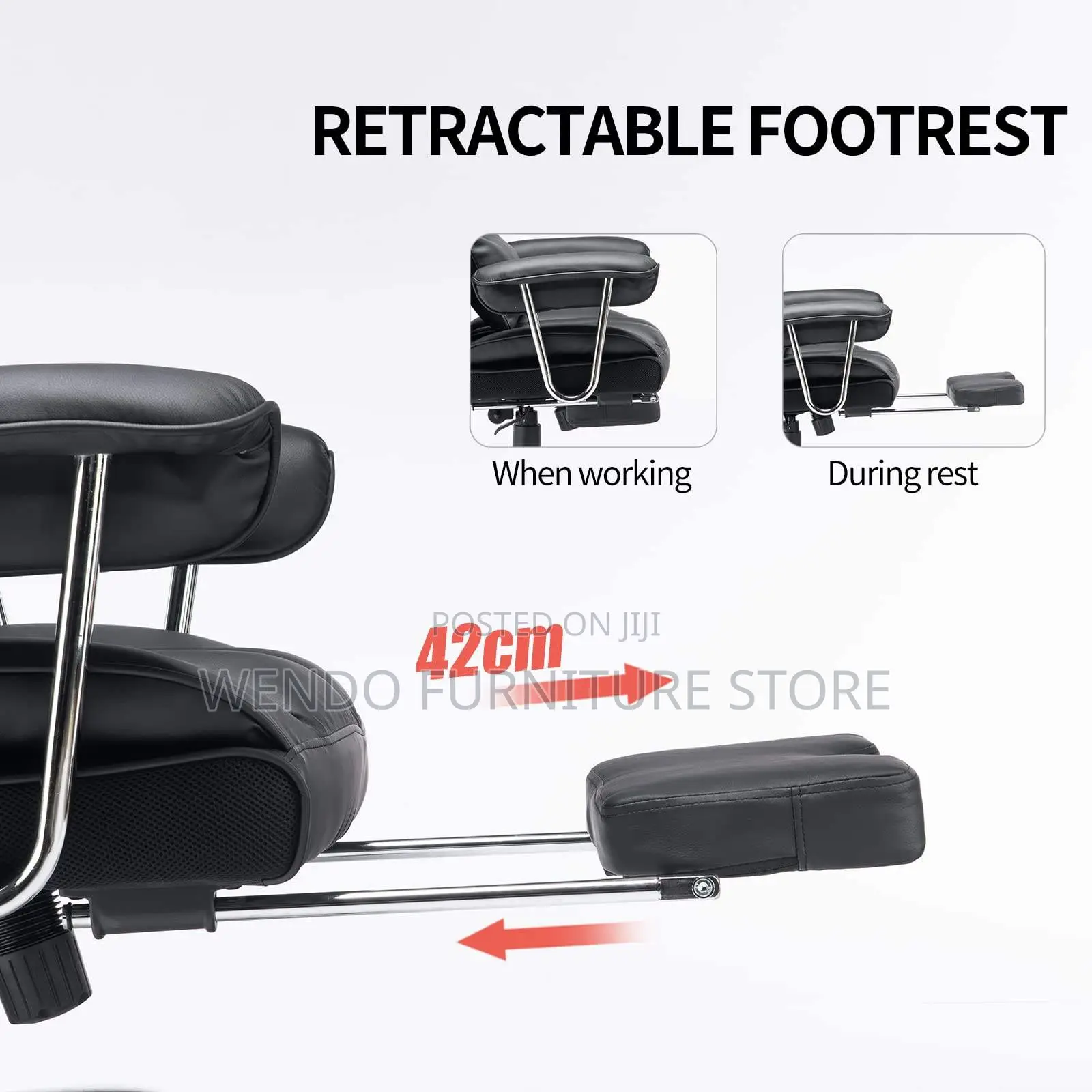 Office Chairs; Executive Leather Office Seat With Butterfly Backrest