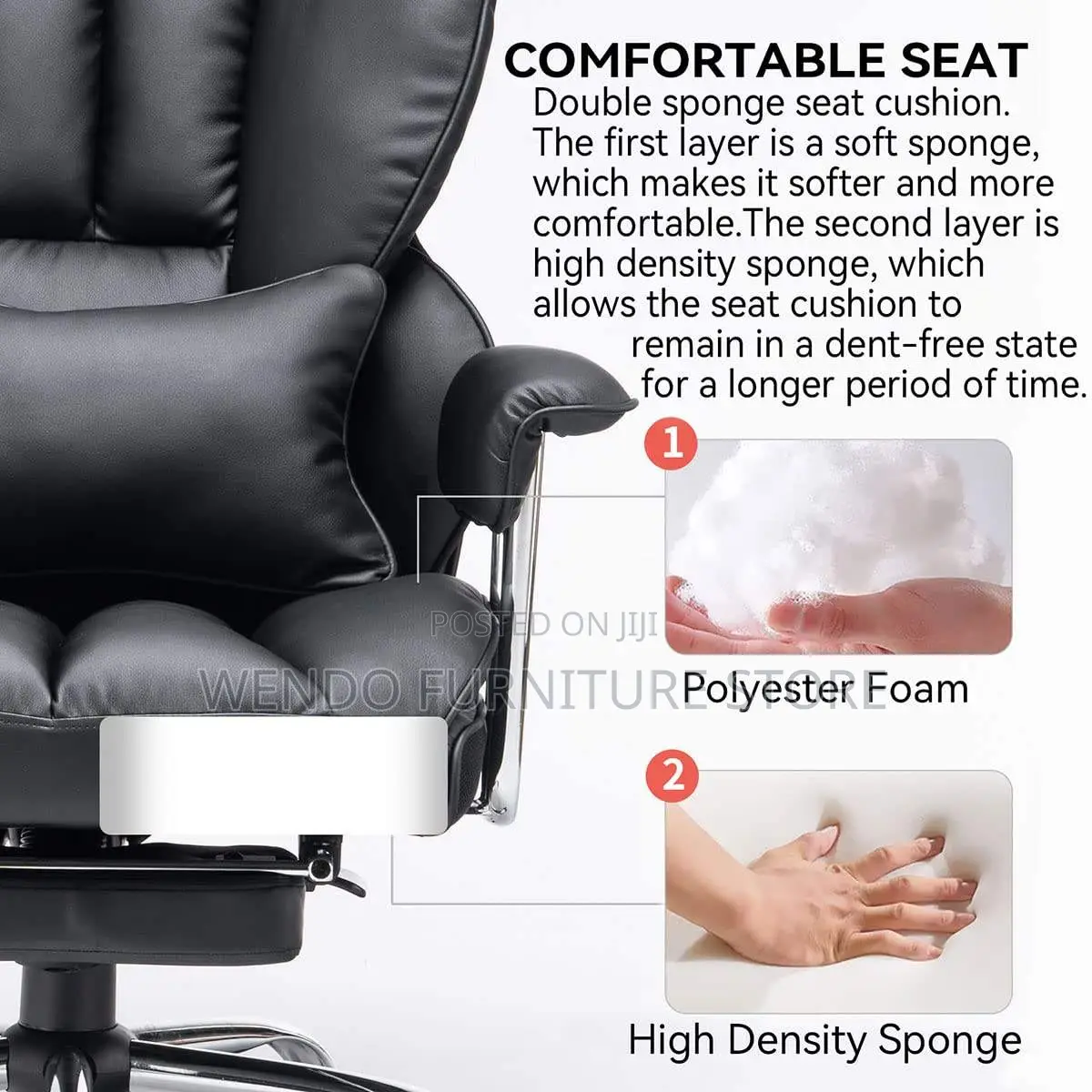 Office Chairs; Executive Leather Office Seat With Butterfly Backrest