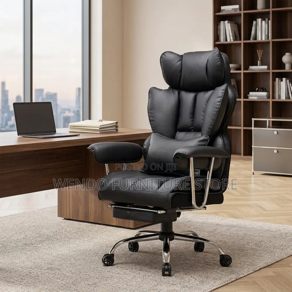 Office Chairs; Executive Leather Office Seat With Butterfly Backrest