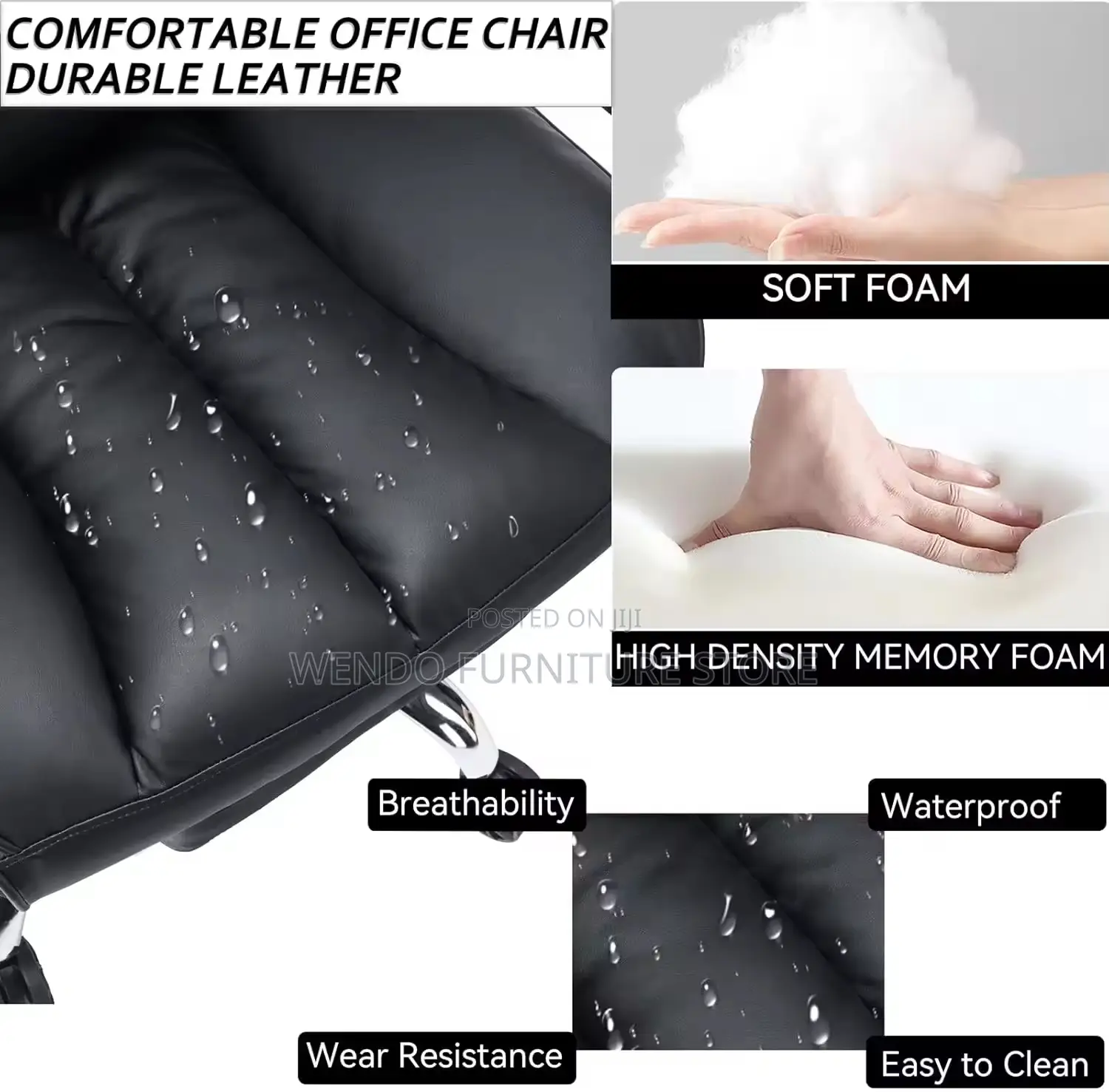 Office Chairs; Executive Leather Office Seat With Butterfly Backrest