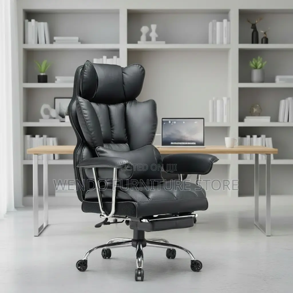 Office Chairs; Executive Leather Office Seat With Butterfly Backrest