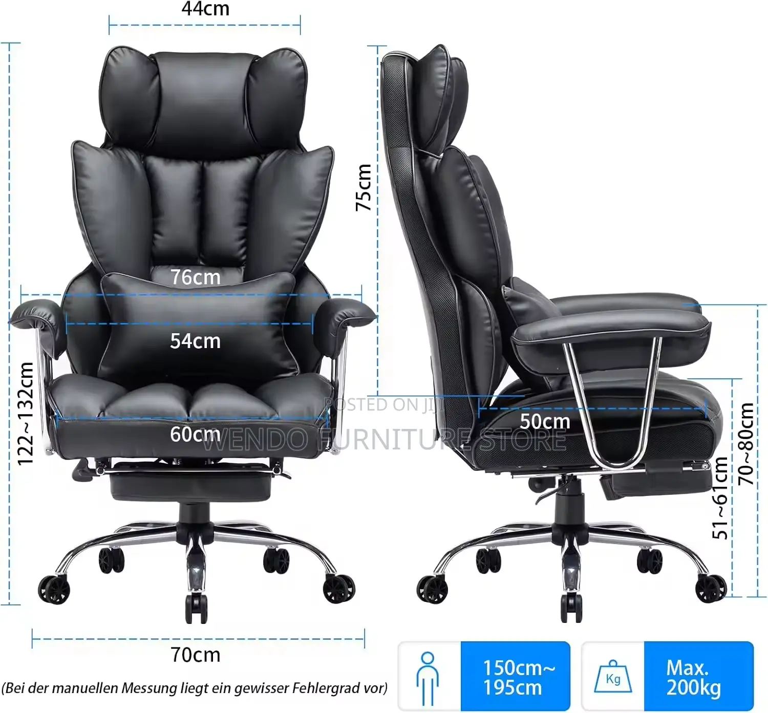 Office Chairs; Executive Leather Office Seat With Butterfly Backrest