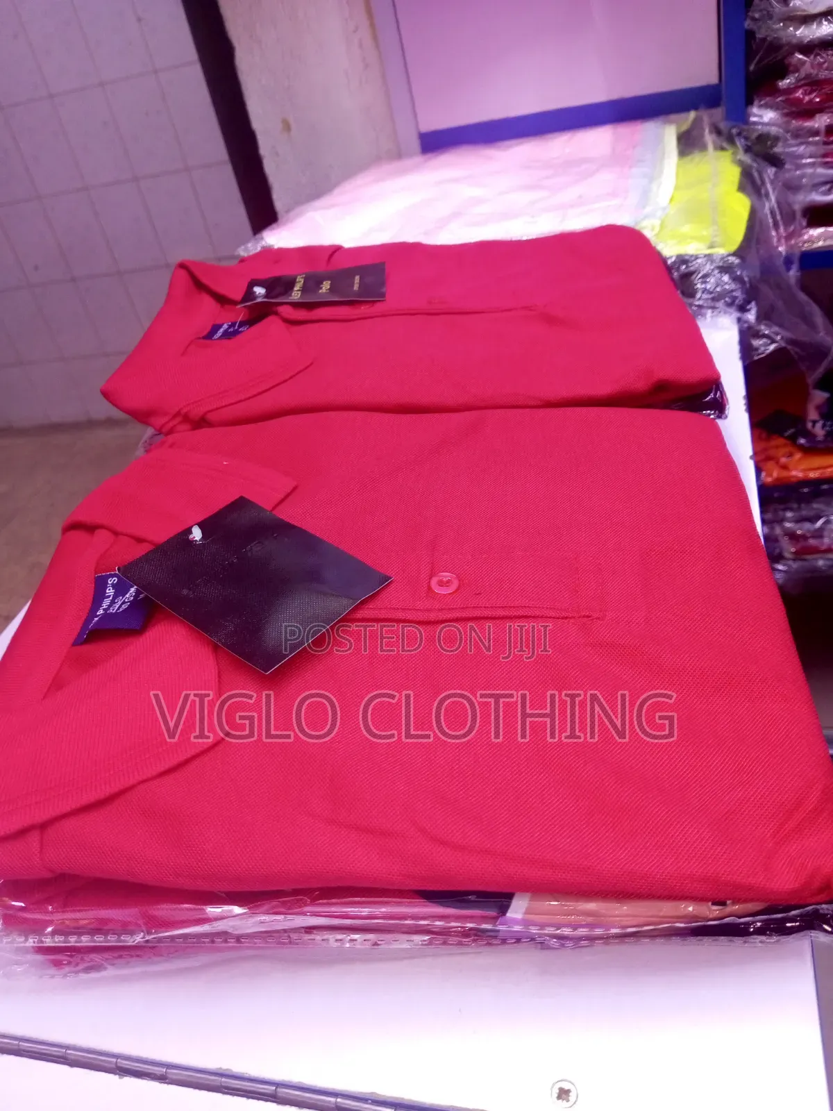 Plain Red Poloshirts in Wholesale and Single Orders