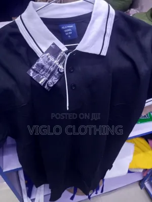 White Body, Collar Black Poloshirts