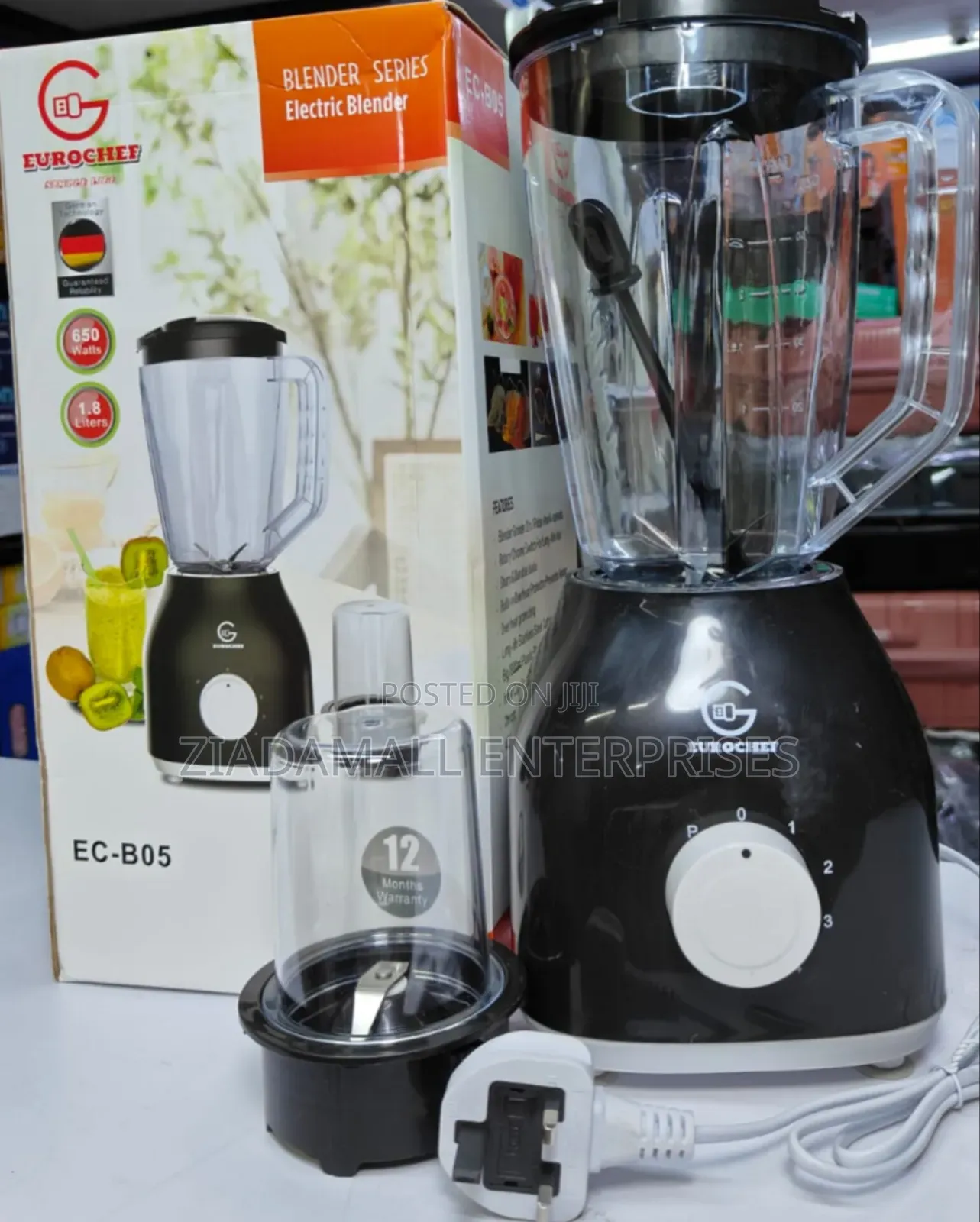 Eurochef 2-in-1 Blender Grinder – 1.8L Unbreakable Jug,