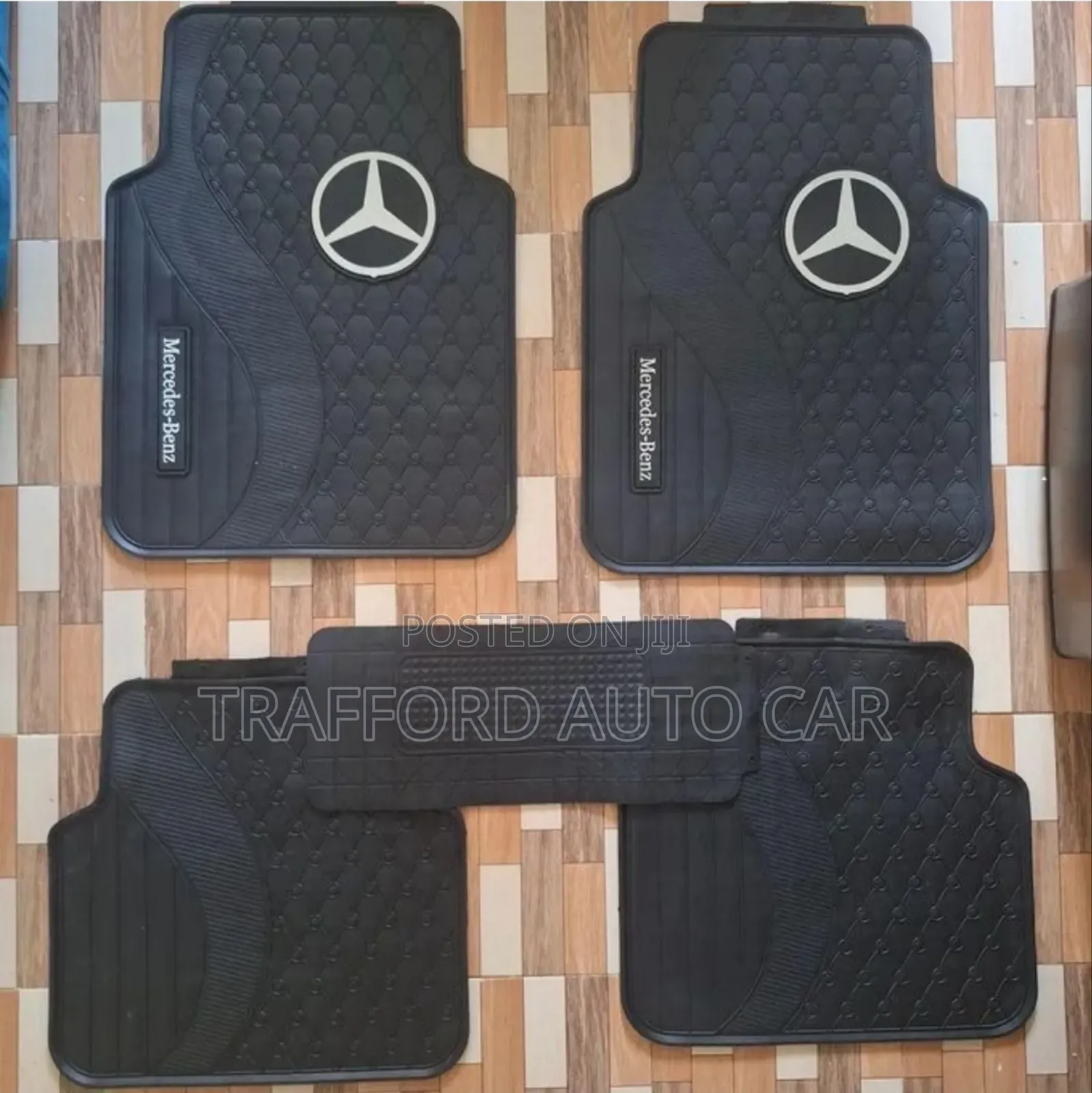 Plain White Logo Mercedes Floor Matts