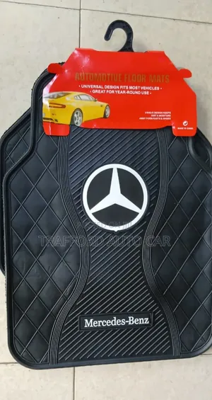 Plain White Logo Mercedes Floor Matts