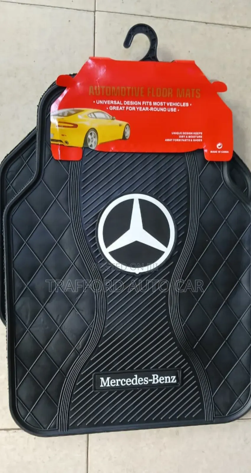 Plain White Logo Mercedes Floor Matts