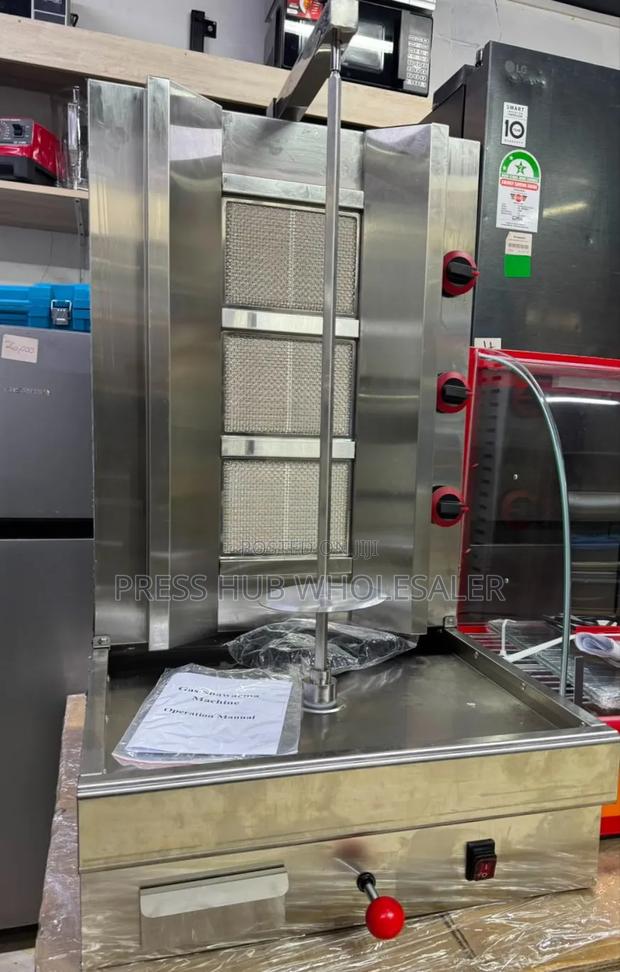 Commercial 3-Burner Gas Shawarma Machine – Stainless Steel