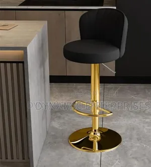 Luxury Gold Velvet Swivel Bar Stool - Brand New