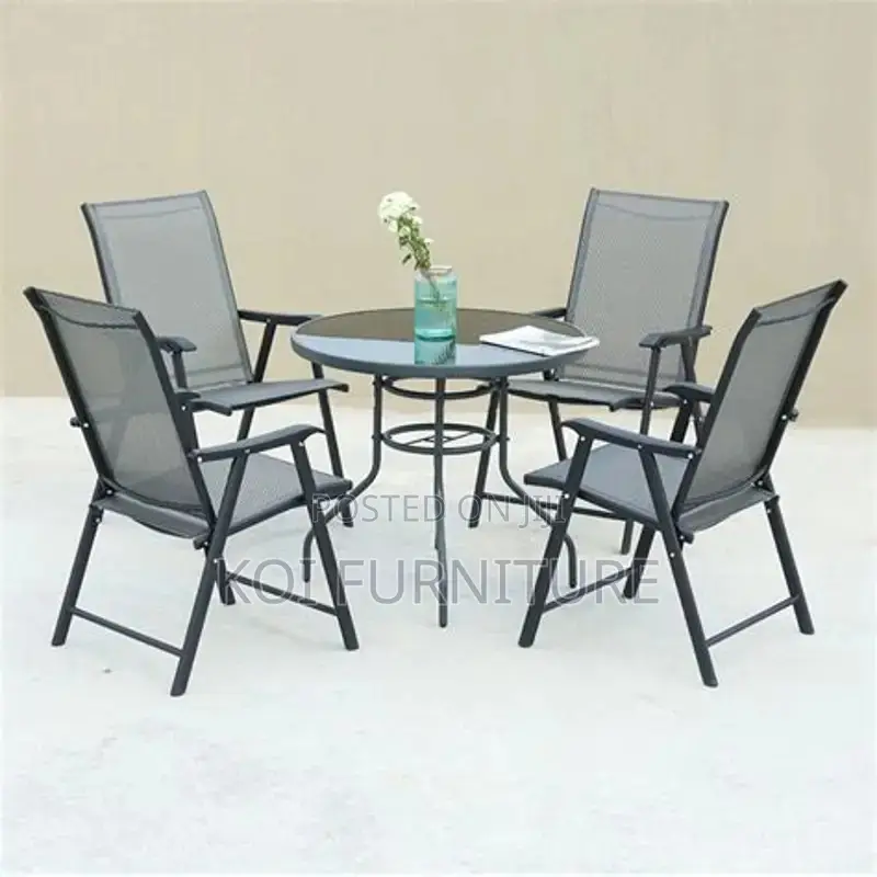 Dining Set; 4 Seater Foldable Outdoor Set