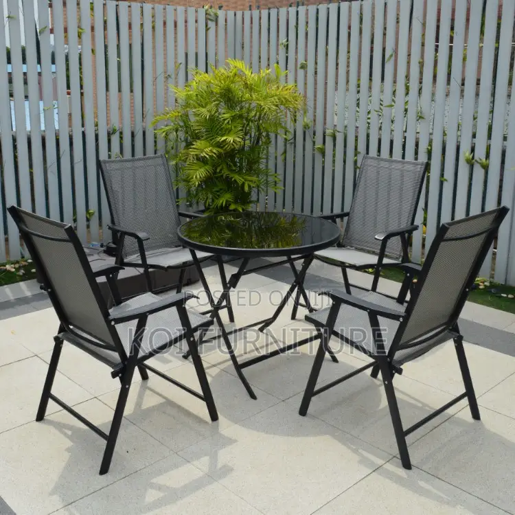 Dining Set; 4 Seater Foldable Outdoor Set