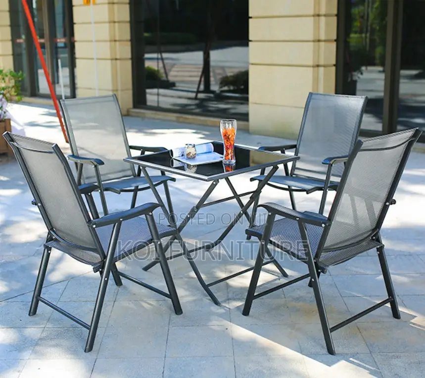 Dining Set; 4 Seater Foldable Outdoor Set
