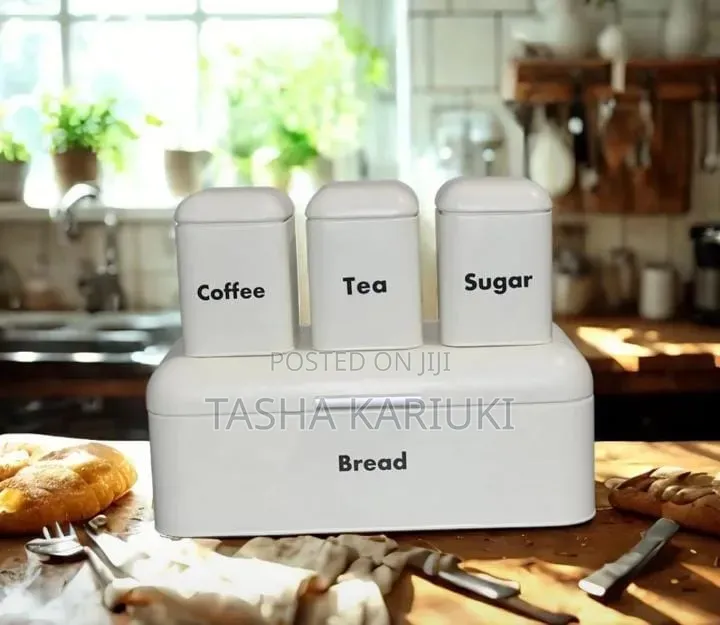 *Unique and Elegant Bread Storage Bin With 3pcs Canisters*