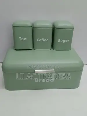 *Unique and Elegant Bread Storage Bin With 3pcs Canisters* _Alloy