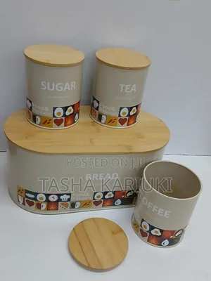 Elegant Bread Bin With 3pcs Canisters