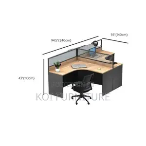 Office Workstation; Two Users Occupation Curved Office Workstation