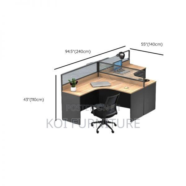 Office Workstation; Two Users Occupation Curved Office Workstation - thumbnail 2