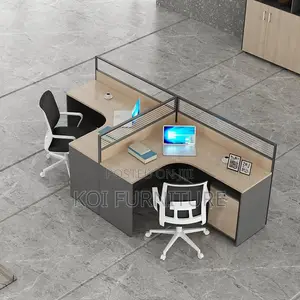Office Workstation; Two Users Occupation Curved Office Workstation