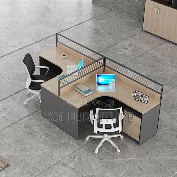 Office Workstation; Two Users Occupation Curved Office Workstation - thumbnail 4