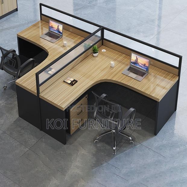 Office Workstation; Two Users Occupation Curved Office Workstation - thumbnail 5