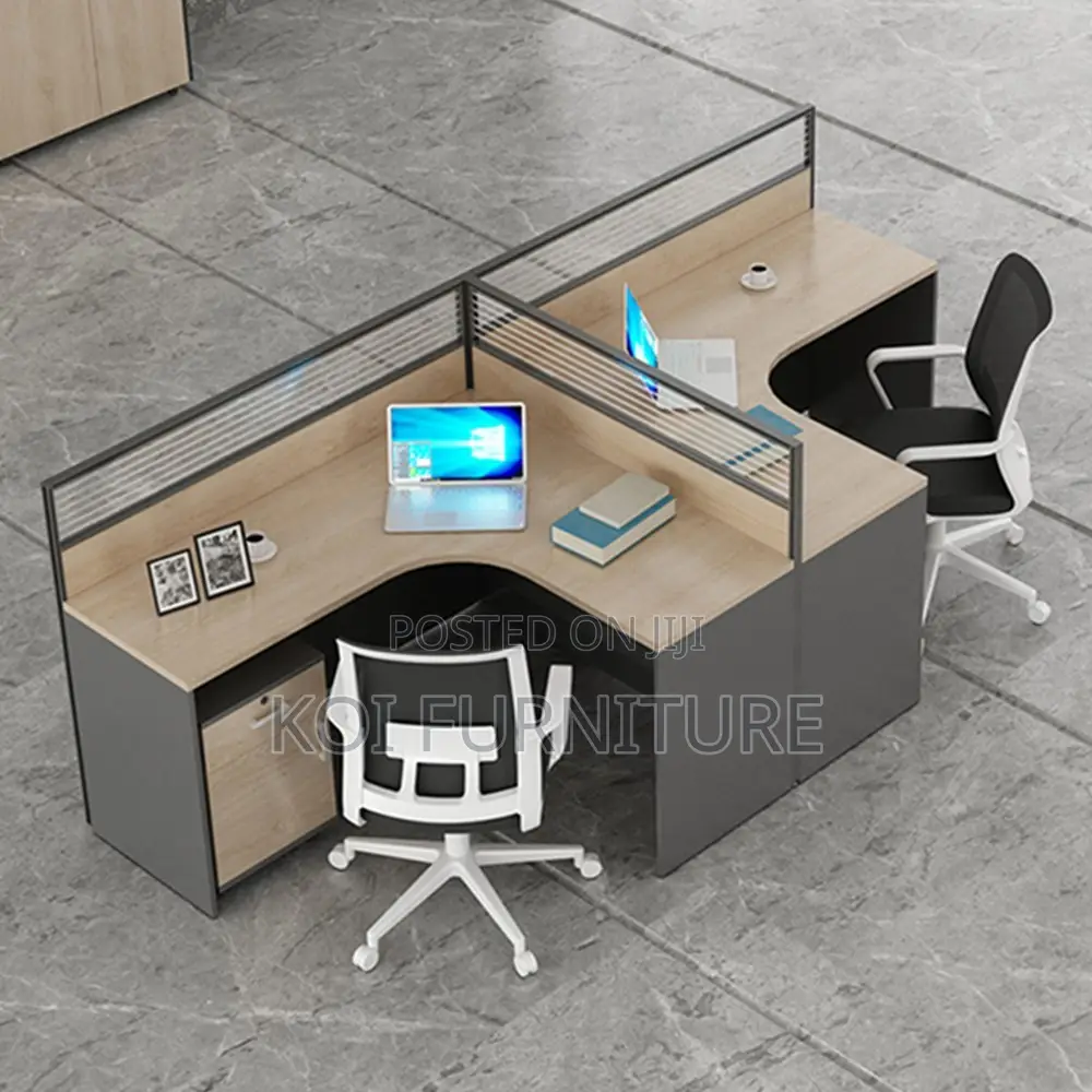 Office Workstation; Two Users Occupation Curved Office Workstation