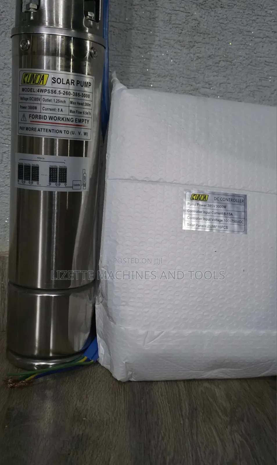 Kunda 260m Head Solar Submersible Pump 3000W With Controller