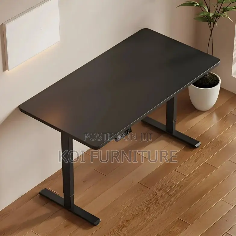 Office Desk; 1.2 Meters Adjustable Black Height Standing PC Desk