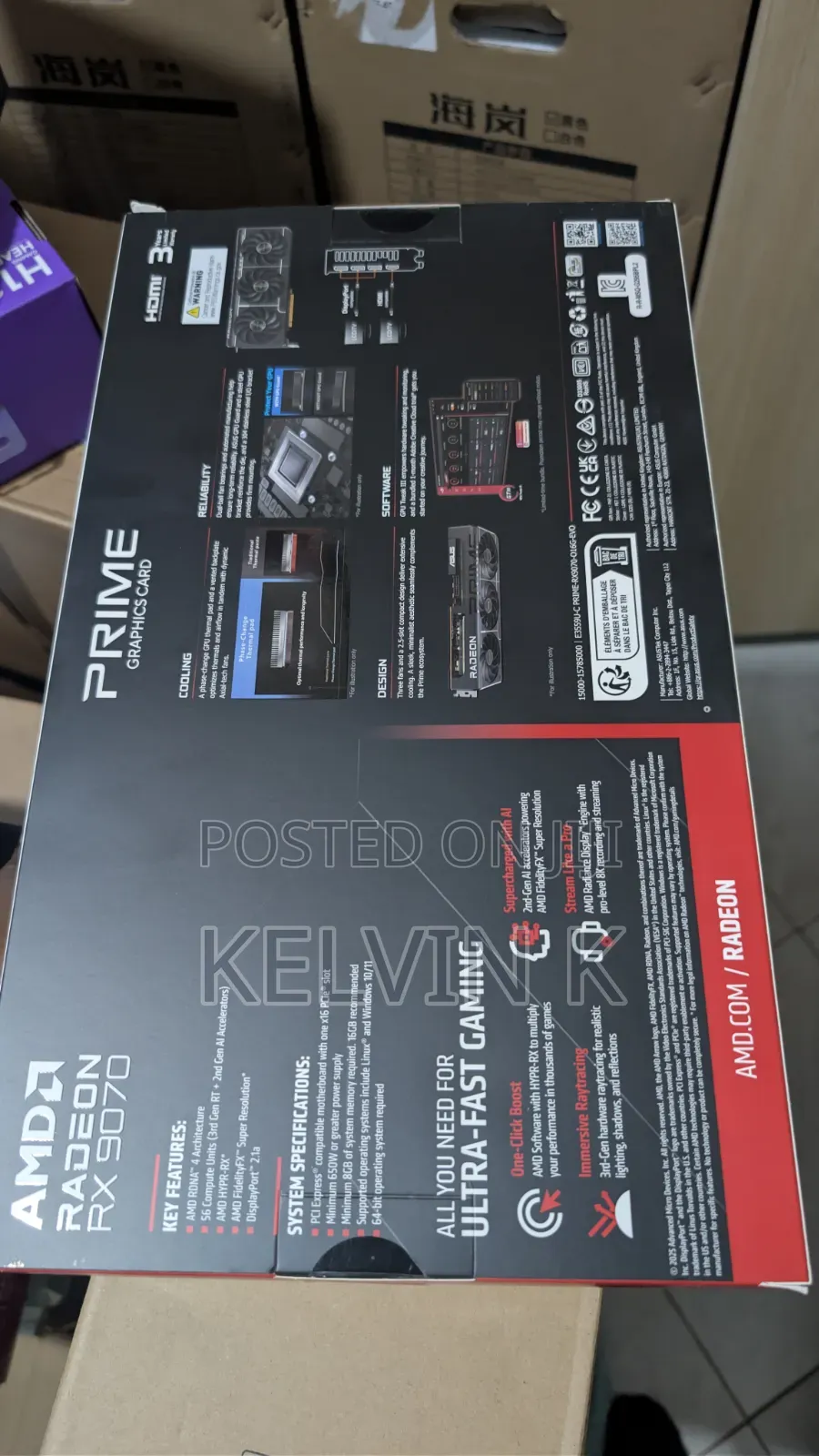 ASUS Prime Rx 9070 16gb Gaming Graphics Card Gpu