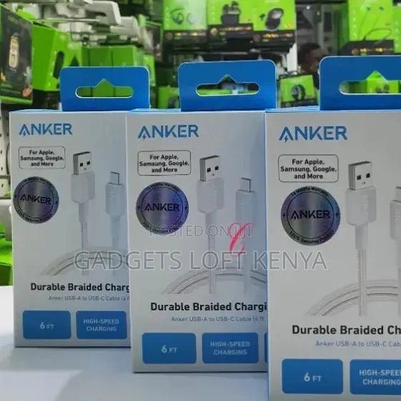 Anker A81h6h21 6ft USB a to USB C Cable