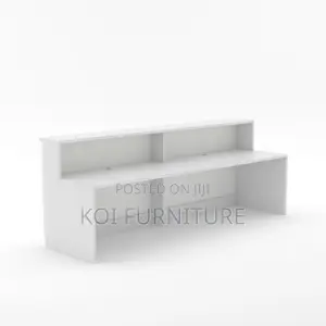 Reception Desk; 2 Meters White Front Office Reception Urban Lobby Desk