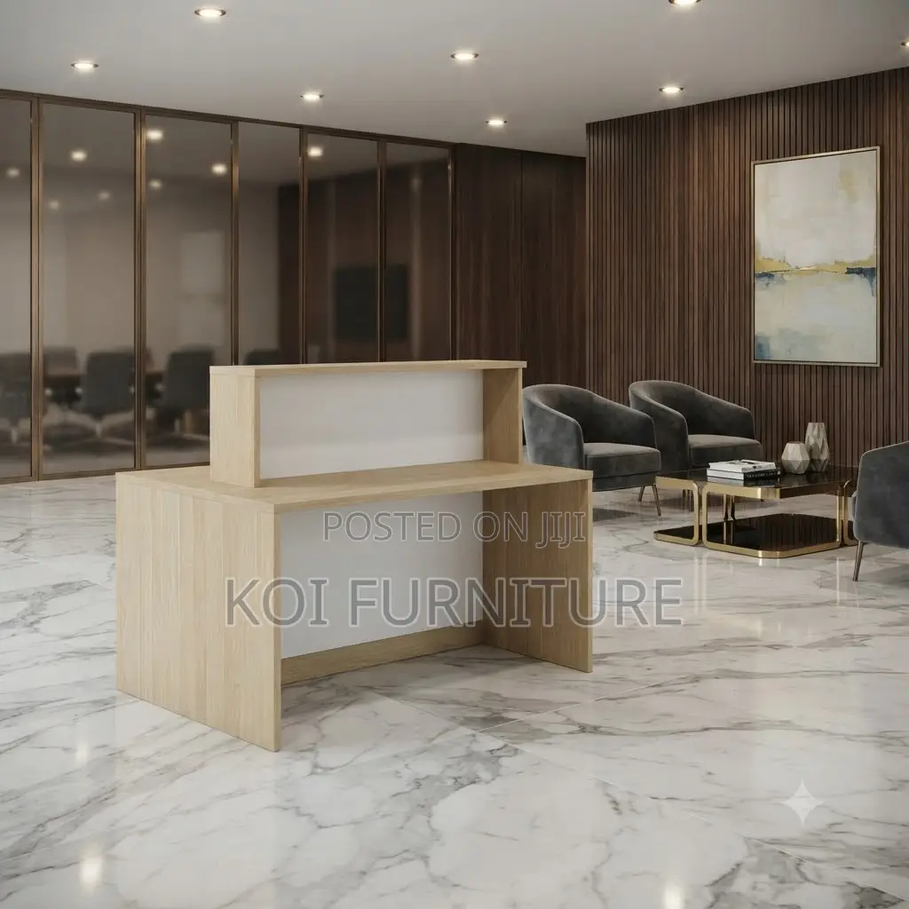 Reception Desk; 2 Meters White Front Office Reception Urban Lobby Desk