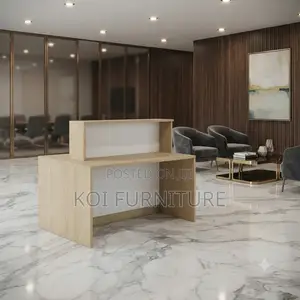 Reception Desk; 2 Meters White Front Office Reception Urban Lobby Desk