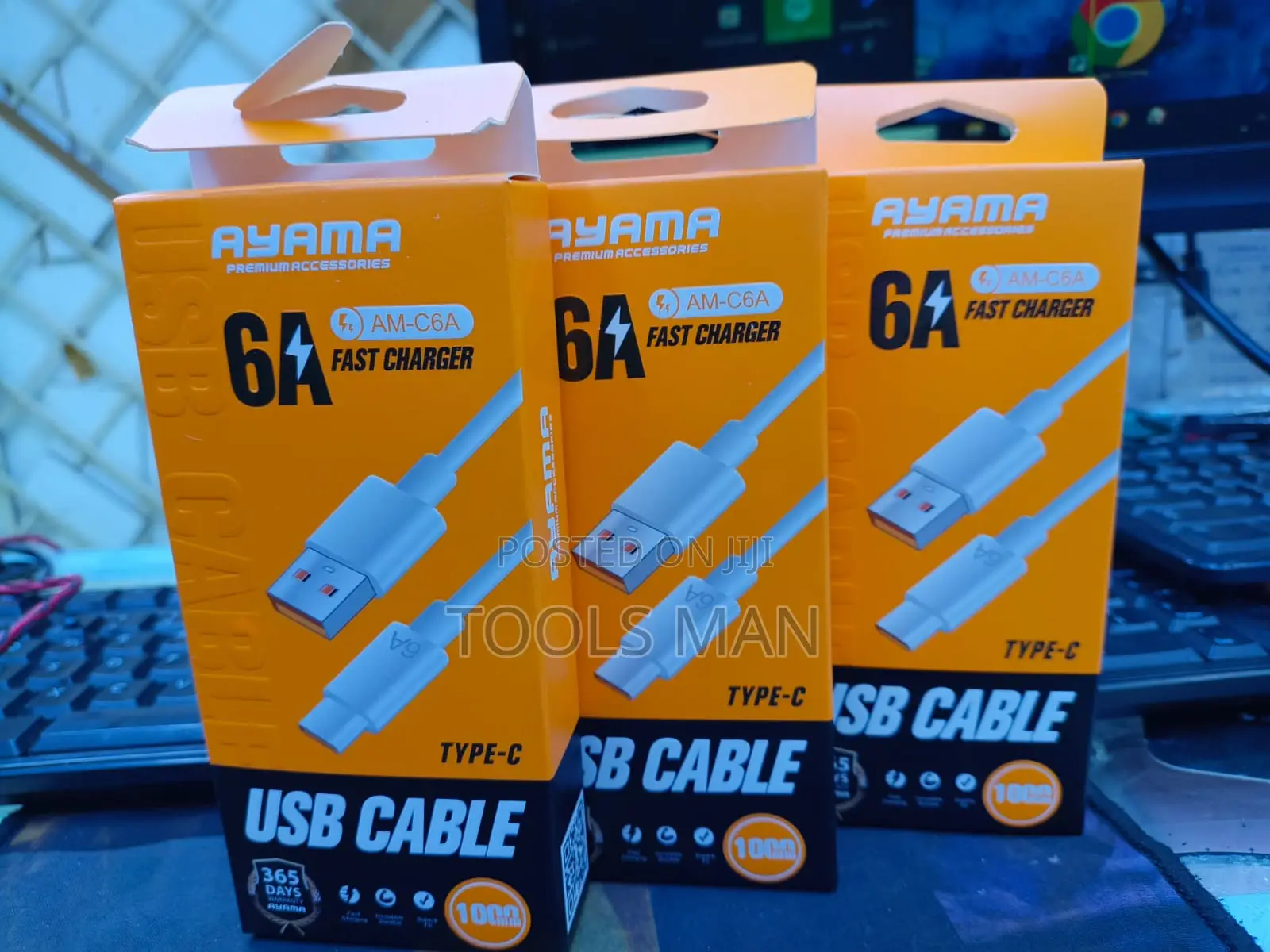 6A Fast Charging Type-C USB Cable 1M Ayama AM-6C Heavy Duty Data Cable