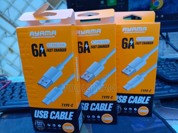6A Fast Charging Type-C USB Cable 1M Ayama AM-6C Heavy Duty Data Cable - thumbnail 2
