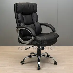 Office Chairs; Executive Black High Back Office Leather Chair