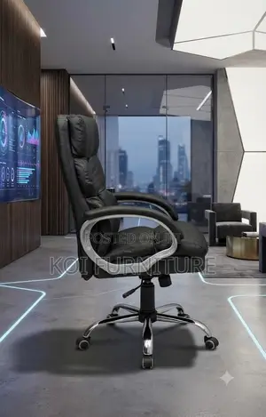 Office Chairs; Executive Black High Back Office Leather Chair