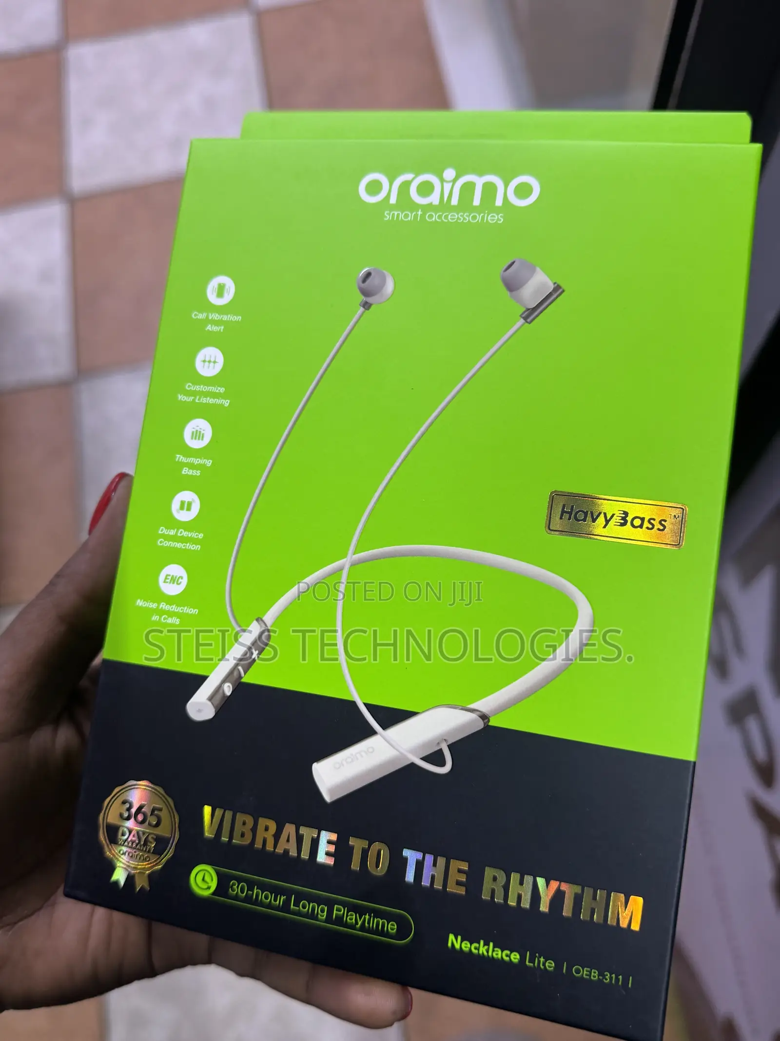 Gold Oraimo Wireless Necklace Lite