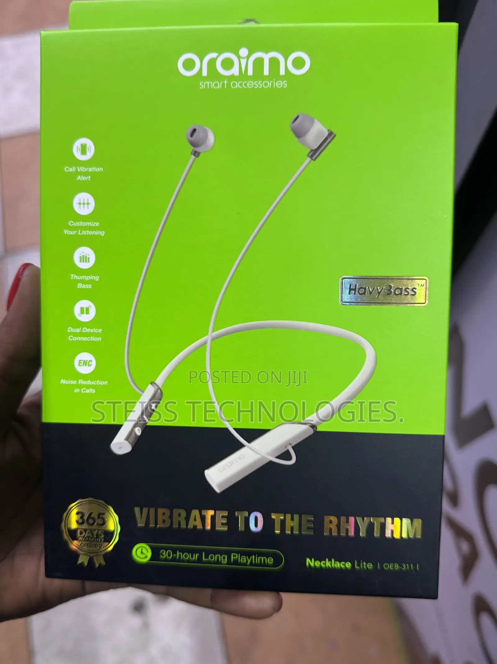 Gold Oraimo Wireless Necklace Lite