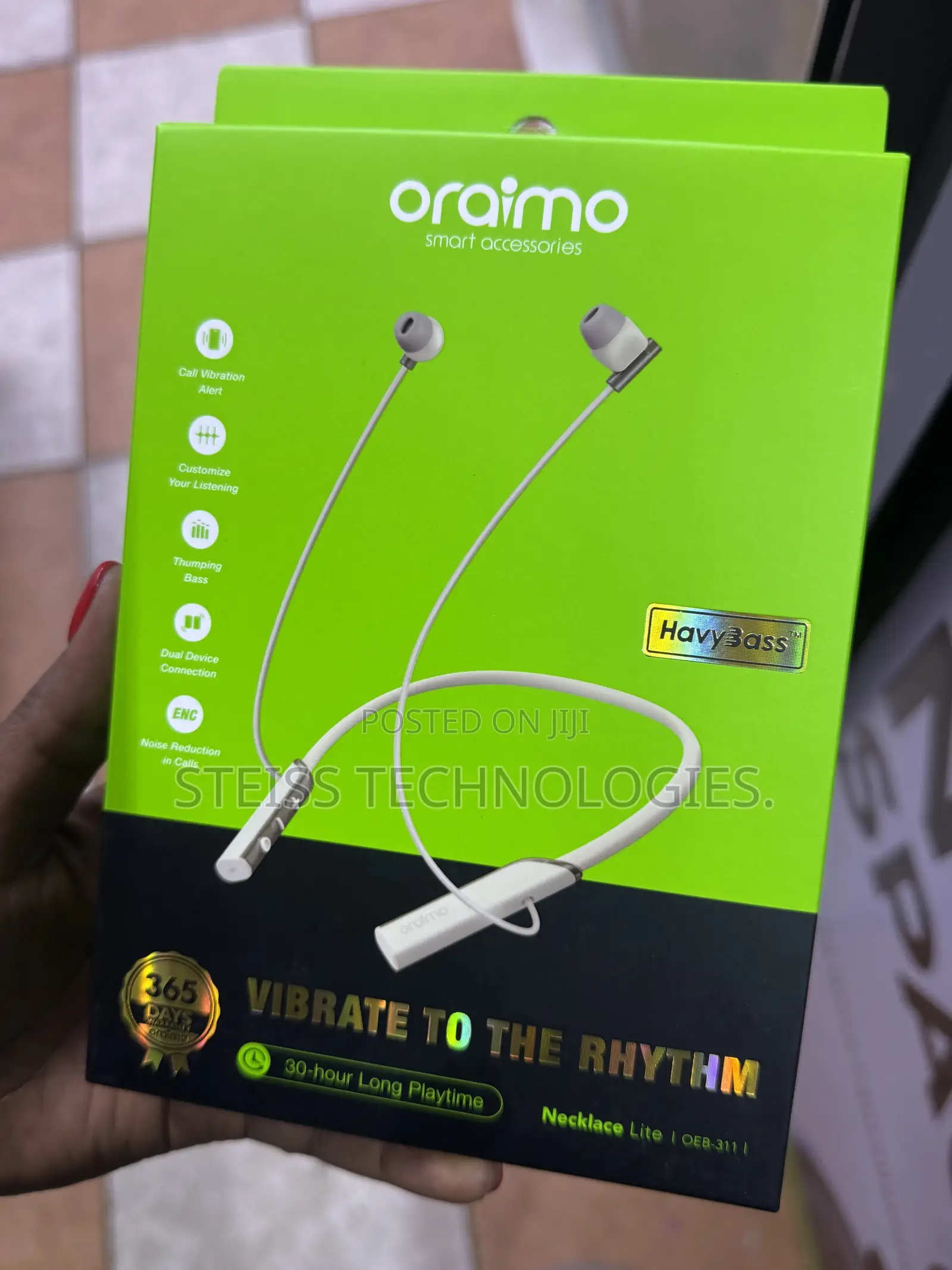 Gold Oraimo Wireless Necklace Lite